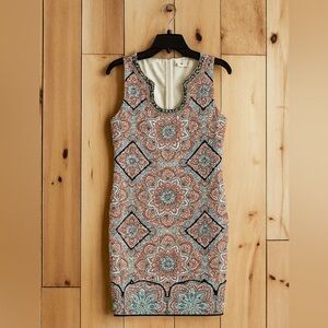 Boston Proper Petites Size 4P Sleeveless Beaded Floral Dress – Elegant Classic